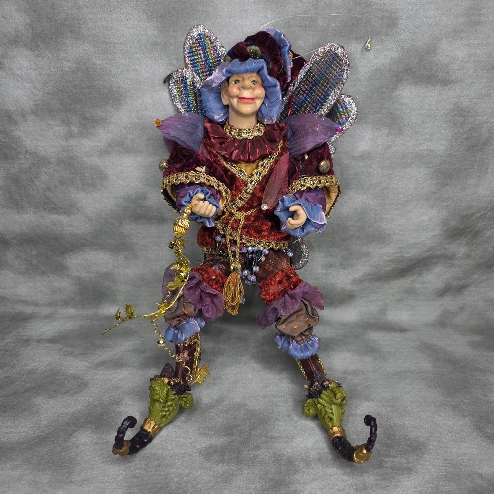 Mark Roberts Peacock Jester Fairy Figurine 16" Hanging Poseable Limbs *READ